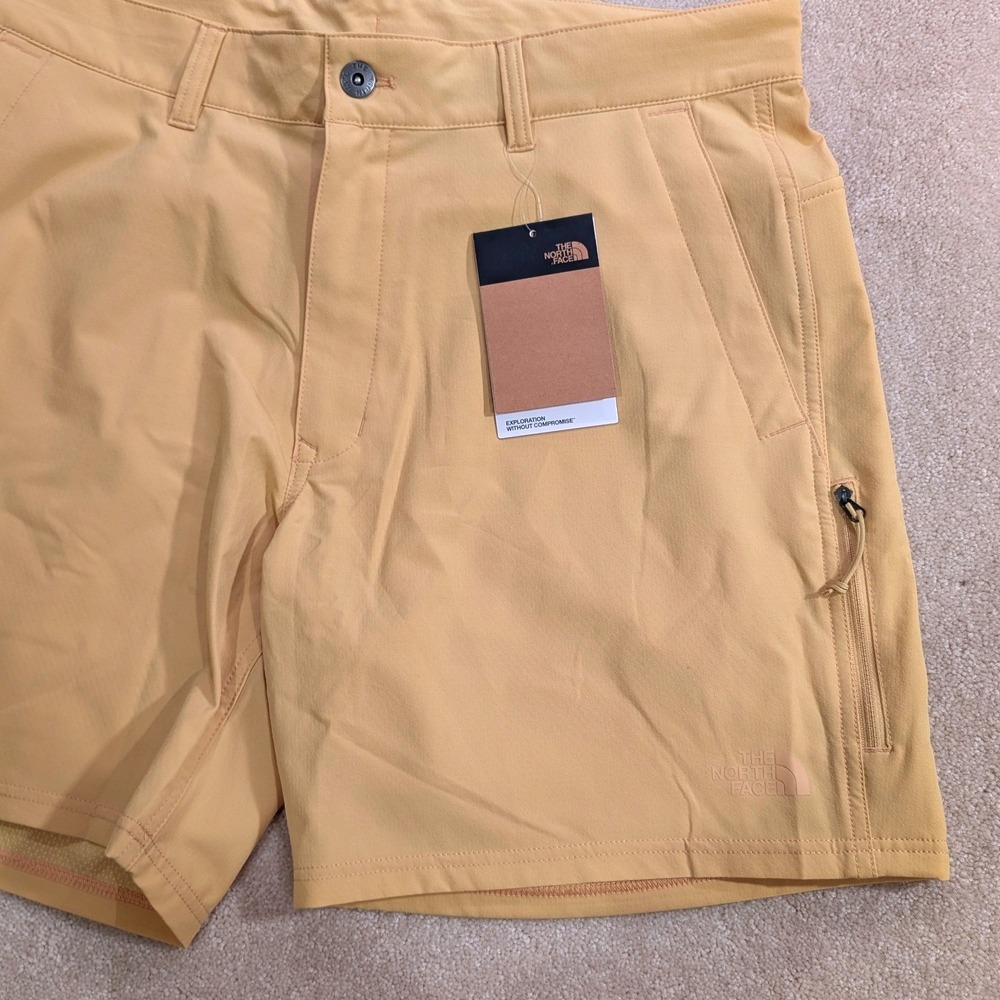 The North Face Rolling Sun Shorts Mens 36 Yellow Silt Hiking Packable NF0A3T2Q